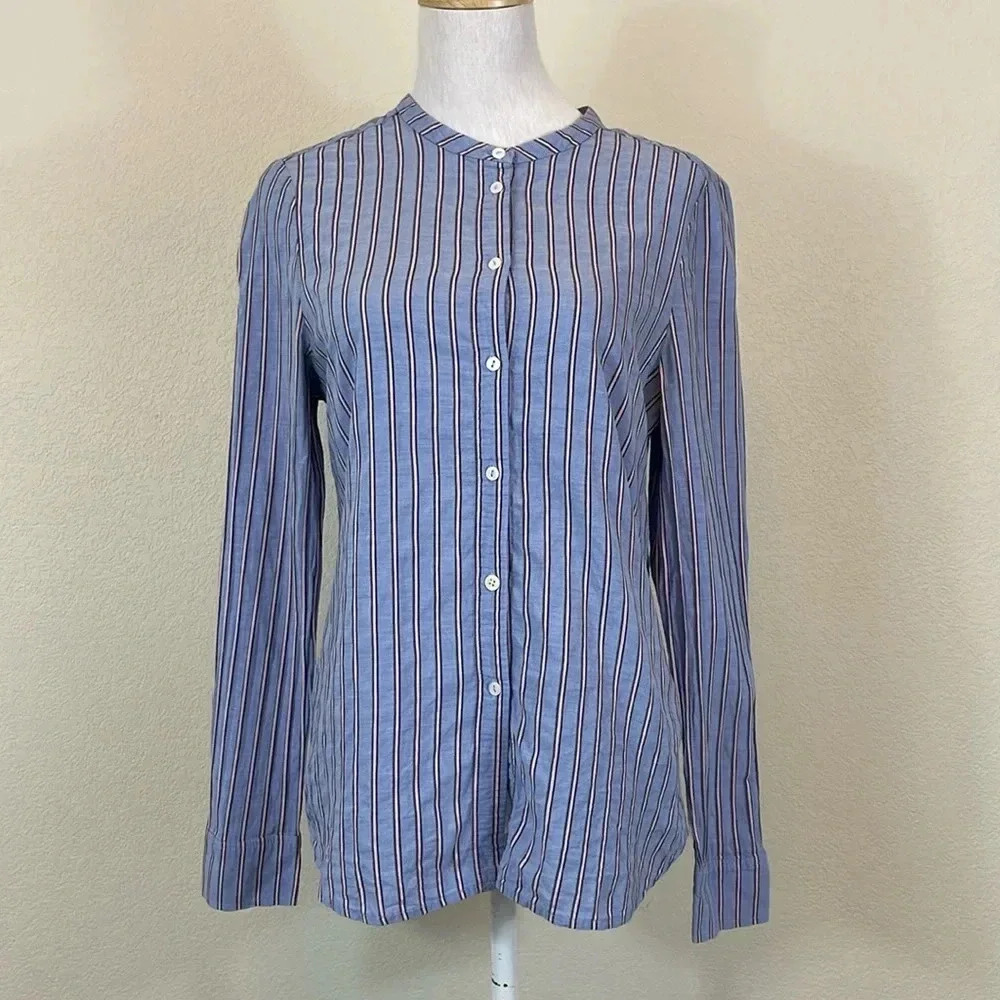 Longchamp 100% cotton blue stripe button down shirt size 36